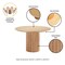 Manhattan Comfort 7-Piece Hathaway 59.05 Round Dining Set in Natural with 6 Flor Dining Chairs in Silver Lining 6-DT05DC088AR-NASL - alternate 4